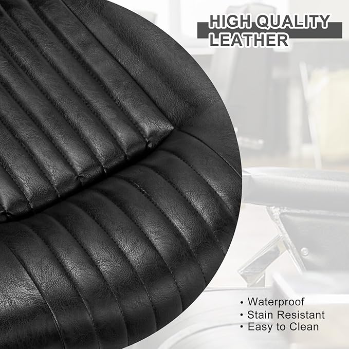 Winado Heavy Duty Vintage Recline Barber Chair Hydraulic with Headrest, Supports up to 550lbs & 360°Rotatable, Professional Salon Beauty Spa Shampoo Equipment (Thickened Cushion)