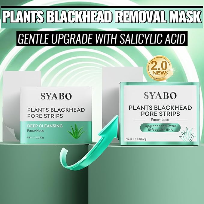 2.0 Blackhead Remover Nose Strips, Upgraded Pore Cleanser Purifying Peel Off Mask with Salicylic Acid, 100Pcs Black Heads Removal Strips, Puntos Negros (1.76 Ounce)