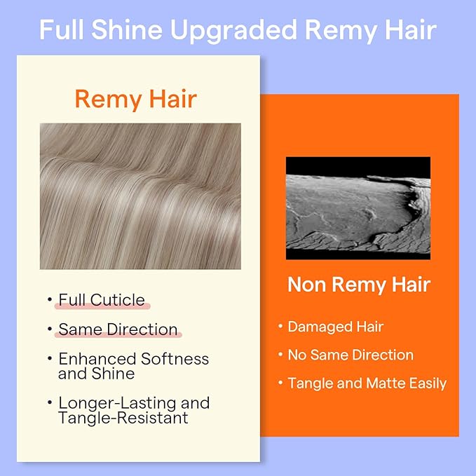 Full Shine Clip in Hair Extensions Real Human Hair Blonde 18 Inch Hair Pieces For Women Highlight Ash Blonde Hair Extensions Clip in 7 Pcs 120 G