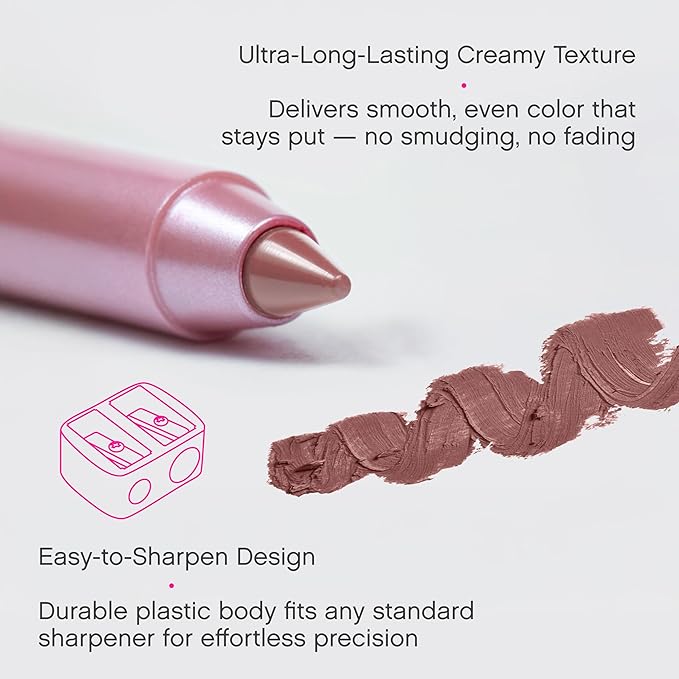 Vivienne Sabó Gel Lipliner Le Grand Volume – Long-Lasting Smudge-Proof Lip Liner & All-Over Lip Color, Creamy Precision Formula, Hydrating & Comfortable Wear, 07 Rosewood