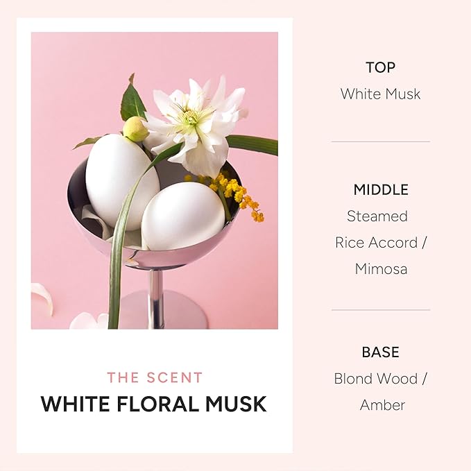 Korean Hair Serum Mist – Argan Oil & Silk Protein Ampoule for Nourishing, Frizz Control & Glass Hair Shine – White Floral Musk, 100ml / 3.38 fl oz