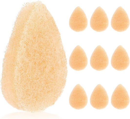 IMPRESA Face Scrubber Exfoliator Sponges - Regular Puff - Natural Medical-Grade Foam - 10 Pack Reusable Exfoliating Pads - Deep Cleanse & Dead Skin Removal - Normal to Oily Skin