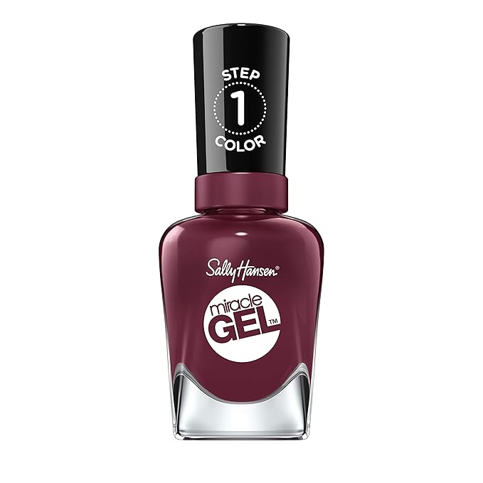 Sally Hansen Miracle Gel, V-Amplified, Long Lasting, Gel-Like Formula, No UV Lamp Needed, Opaque, Shiny Purple Nail Polish