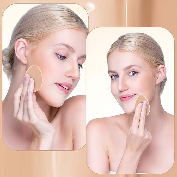 6 Pcs Flat Makeup Sponge, Beige Smooth Makeup Sponges Cushion Foundation Puff Make up Cushion Make up Applicator Sponge for Natural and Easy Soft Long-lasting and Beginner-friendly