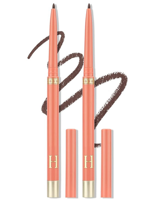 2PCS Dark Brown Gel Eyeliner Pencil, Waterproof & Smudge Proof Eyeliner, Colorful Eyeliner Gel Pen, Soft and Smooth Texture, Hypoallergenic Eye Liner Pen Makeup for Women