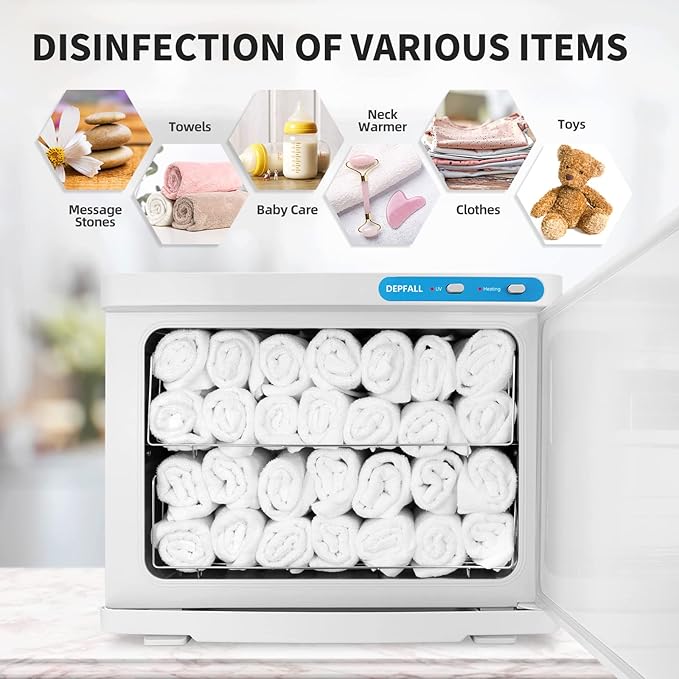 Hot Towel Warmer, 23L Large Towel Warmer Cabinet, EPA Certified Professional Massage Towel Warmers Spa, Upgrade 2-in-1 Spa Towel Warmers for Facials, Barber, Salon, White