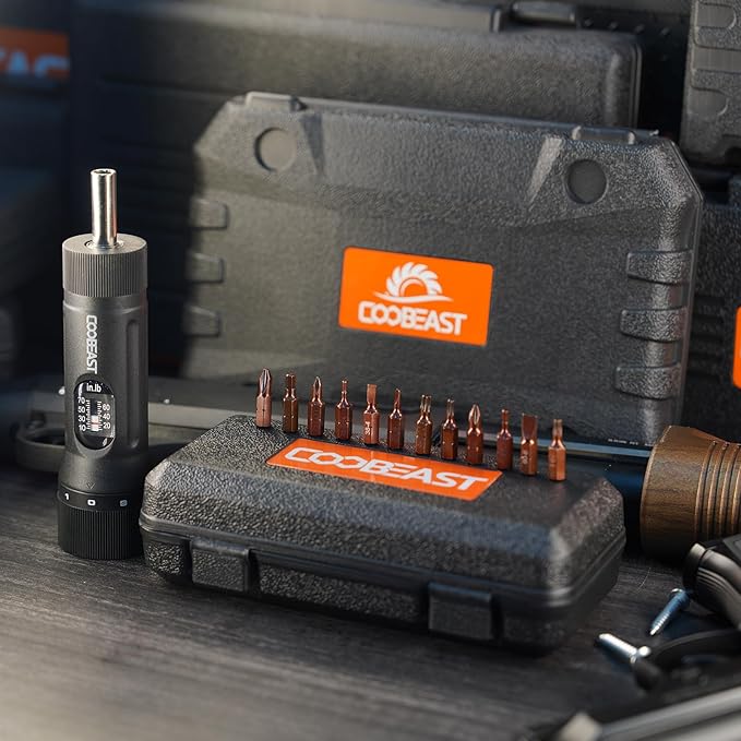 13Pcs Preset Torque Screwdriver with S2 Bits, 1/4” Drive Torque Wrench Screwdriver Set for Maintenance, Tools, Bike Repairing and Mounting, Inch Pound Torque Range 10-70 In-lb