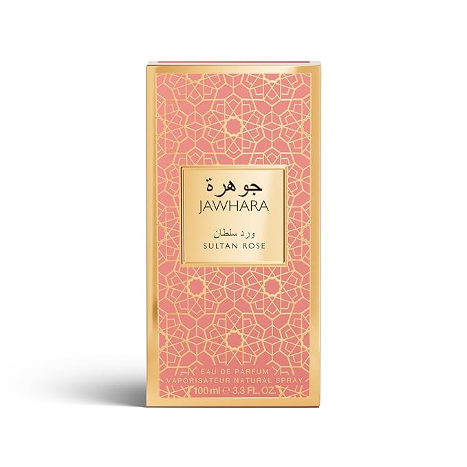 Jawhara Sultan Rose | Woody Floral Eau de Parfum 3.3 fl oz | Notes of Saffron, Taif Rose, Warm Vanilla, and White Musk | Long Lasting | Everyday Wear | Travel Size