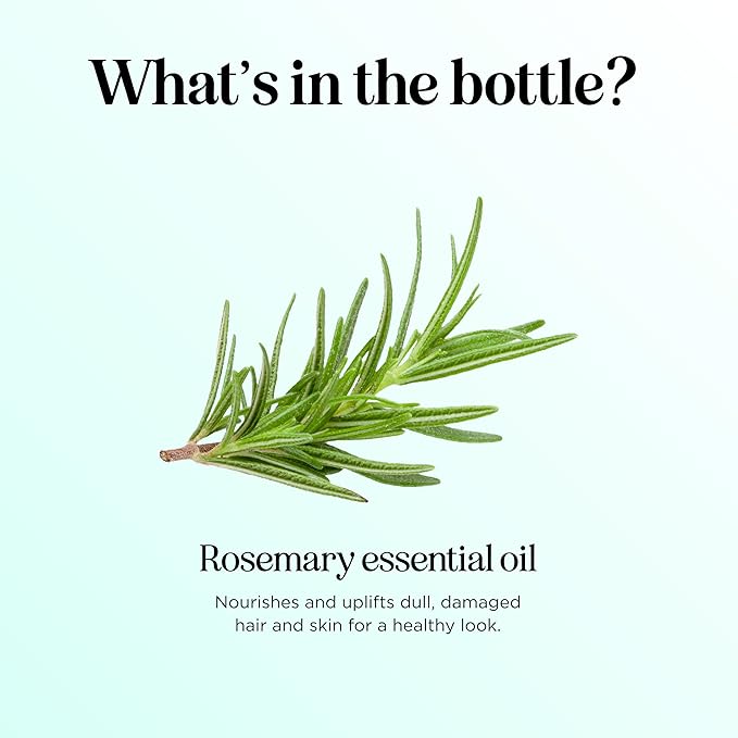 Pure Rosemary Essential Oil for Aromatherapy - Undiluted Rosemary Oil for Hair Skin and Nails - Essential Oil for Diffusers Plus Hair Oil for Enhanced Shine Cleansing and Dry Scalp Treatment