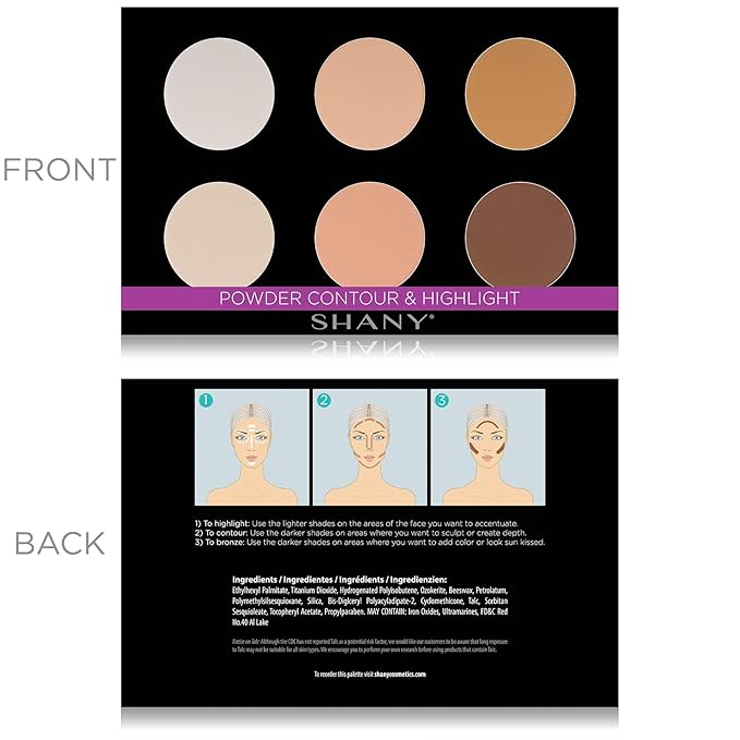 SHANY Powder Contour & Highlighter Sculpting Palette - Layer 3 - Refill for the 6 Layer Mini Masterpiece Collection Makeup Set