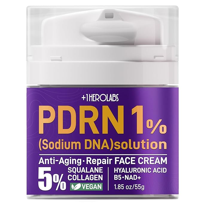 PDRN Anti-Aging Face Moisturizers Cream with 5% Squalane,100% Pure PDRN Salmon DNA,Hyaluronic Acid & B5, Firming, Hydrating, Moisturizing Repair Face & Neck Skinare Cream for All Skin,1.85 Fl Oz