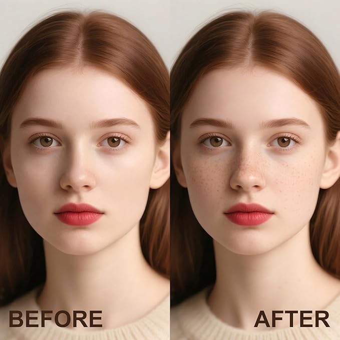 Freckle Pen, Natural Lifelike Faux Freckles Makeup Pen, Waterproof & Quick Dry, Soft Dot Spot Professional Faux Freckles, Create Magic Freckle Makeup (Light Brown)