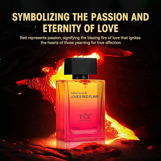 Ycz LOVE'S RED FLAME Eau de Parfum Spray, Long-Lasting Fragrance for Men, Daily Use Men's Casual Cologne, A Signature Scent Great Holiday Gift A Gift for Any Occasion,50 ml (1.65 fl. Oz)