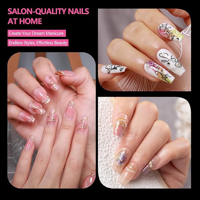 Medium Coffin Nail Tips 504PCS, Clear Acrylic Full Cover Gel Press on Nail Tips for DIY, 12 Sizes Pre-Shaped False Nails with Glossy Finish, Professional Manicure Kit & Easy Application