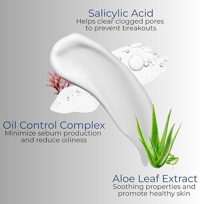 ATWATER Mens Face Moisturizer with Oil Control Complex, Unscented Lightweight Formula - Mens Face Lotion for Oily Skin that Hydrates and Controls Shine - 3.4 oz