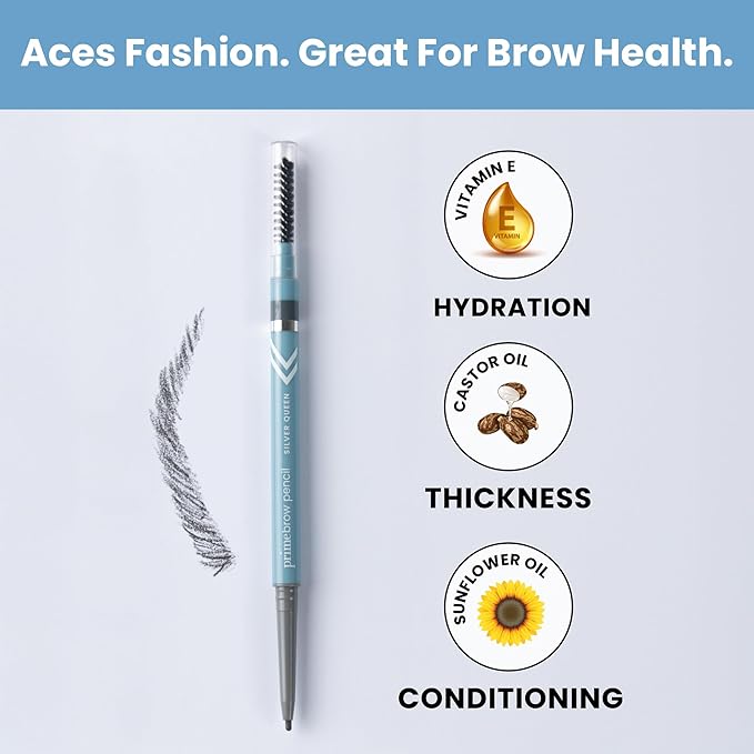 Prime Prometics PrimeBrow Pencil for Mature Women – Ultra-Precise Tip for Natural, Hair-Like Strokes – Smudge-Proof & Long-Lasting Wear – Great for Thinning, Sparse, or Graying Brows (Taupe)