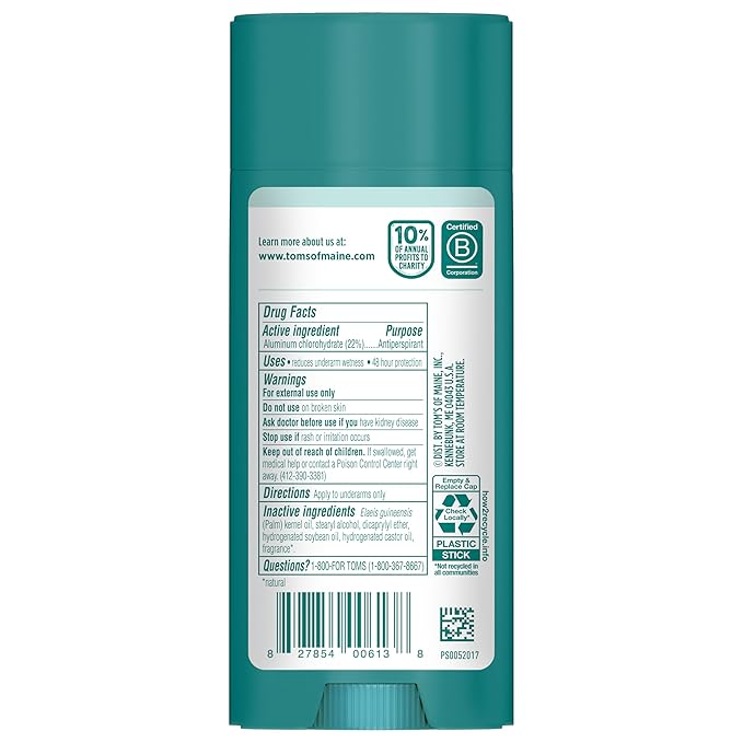 Tom’s of Maine Cucumber Aloe Antiperspirant, For Women and Men, 3.25 oz