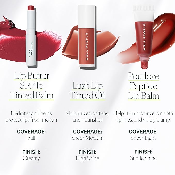 Well People Poutlove Peptide Lip Balm, Hydrating Sheer Tinted Lip Treatment with Peptide Complex, Murumuru Butter & Sesame Seed Complex for a Plumper, Smoother-Looking Pout, Pink Grapefruit