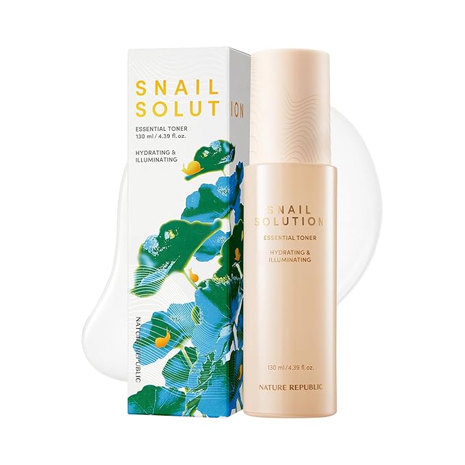 Nature Republic Snail Mucin Toner – Korean Skincare, High Content Mucus, Advanced Face Moisturizer for Skin Care Beauty, Niacinamide, Hydrating lightweight Age-Defying Booster, 130mL/4.39 Fl.Oz
