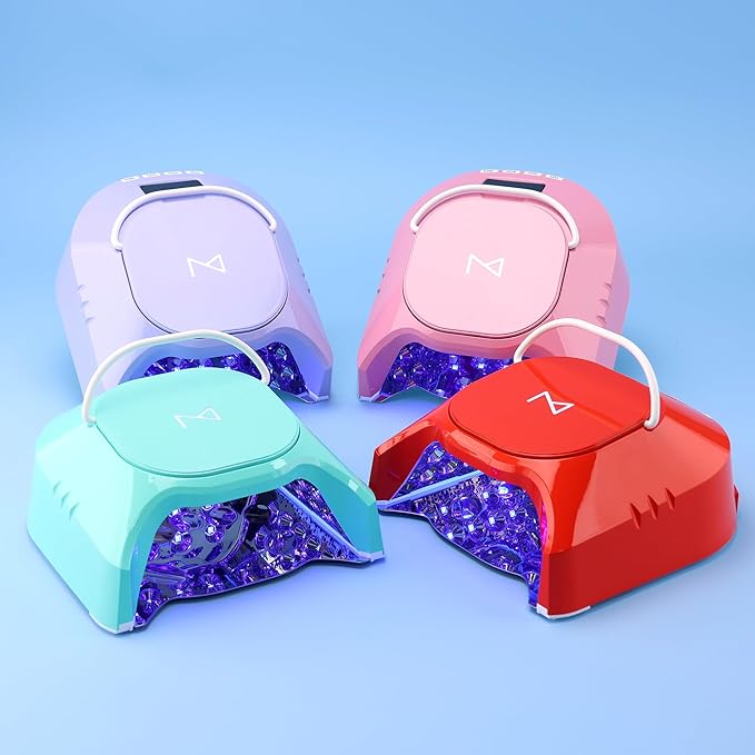 M - GlowPro Professional Hybrid 86W Wireless Rechargeable UV LED Nail Curing Lamp Cordless Nail Dryer for Gel Nails, Manicure, Pedicure (Purple)