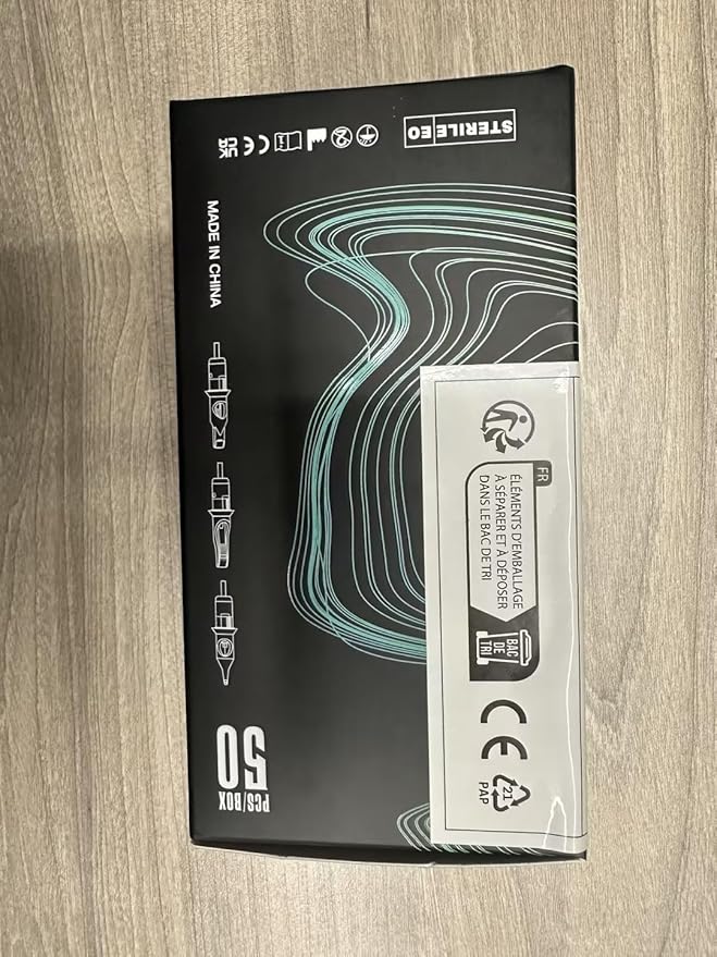 STIGMA Aquamarine Knight Tattoo Cartridge Needles 50pcs Assorted Sizes 0.35mm RL+RM (1203RL 1205RL 1207RL 1209RM 1215RM) Round Liner/Round Magnum EN02B-50KIT-X