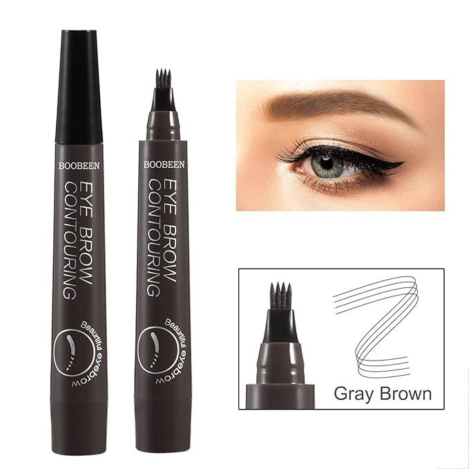 Boobeen Waterproof Eyebrow Pen - Microblading Eyebrow Pencil with a Micro-Fork Tip Applicator - Creates Natural Looking Brows Makeup Effortlessly