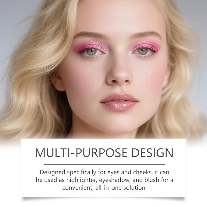 Eye & Cheek Palette - Eyeshadow and Highlighter Makeup, Face Highlighter Palette for Women, Multitasking Blush, Highlighting Eye & Cheek Palette, 4-In-1Makeup Palettes Kit