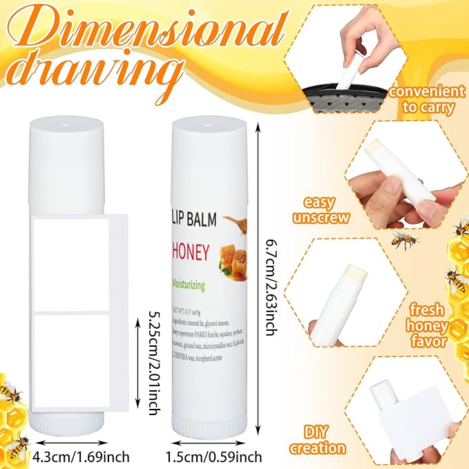 Demissle 150 Pcs Unlabeled Lip Balm Guests