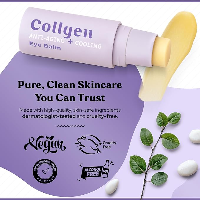 BellaBLISS Collagen Eye Balm Stick for Dark Circles, Puffiness & Wrinkles – Cooling Under Eye Cream with Collagen, Anti-Aging & Hydrating Formula – Made in Korea - 0.35 oz / 10 g - Pack of 2