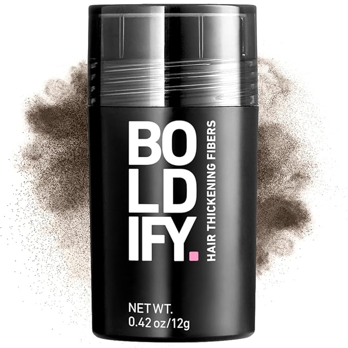 BOLDIFY Hair Fibers (12g) - Fill In Thinning and Fine Hair for an Instantly Fuller, Thicker Look - 14 Shades for Women & Men - Ash Brown
