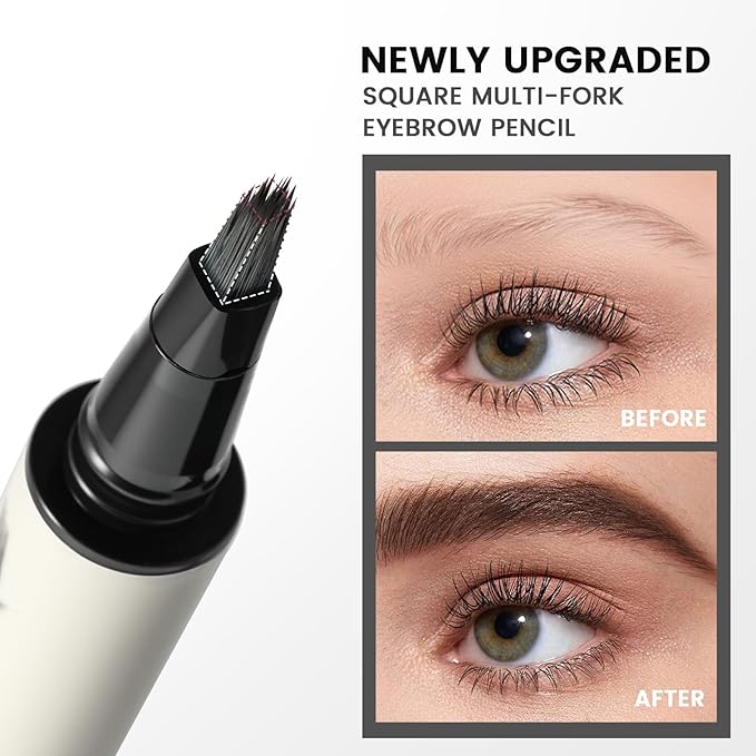 Microblading Eyebrow Pencil, Liquid Magical Multi-Tip Eyebrow Pencils for Women, Waterproof Eyebrow Pen for Natural Brow, Long Lasting Eyebrow Dye with Hair Like Strokes Brows Makeup Pen