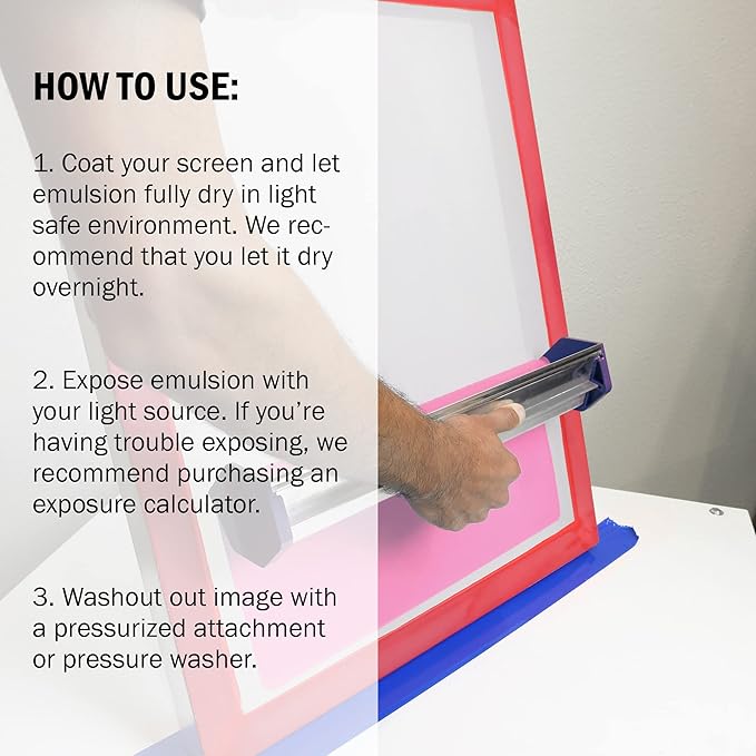 Ecotex® DC Pink Screen Printing Emulsion (Gallon - 128oz.) Diazo Required Photo Emulsion for Silk Screens and Fabric - for Screen Printing Plastisol Ink and Water Based Ink, Screen Printing Supplies