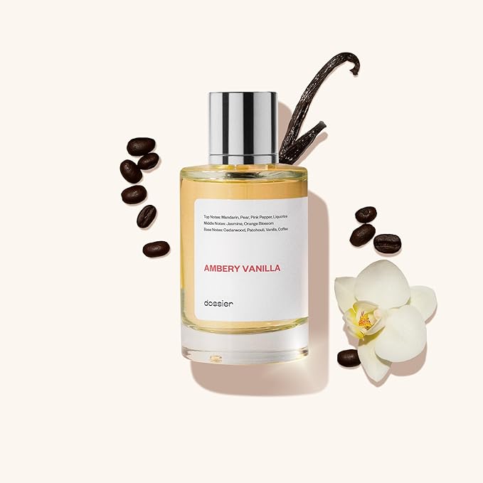 Dossier - Ambery Vanilla 3.4Oz (100ml) - Eau de Parfum - Inspired by YSL's Black Opium - Long-lasting Fragrance - Feminine
