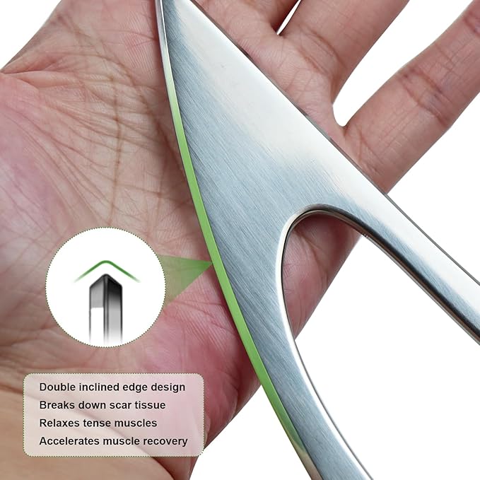 Stainless Steel Guasha Scraping Massage Tool for Soft Tissue Therapy, Ideal for Back, Legs, Arms, Neck, Shoulder Relief (Bird Shape)