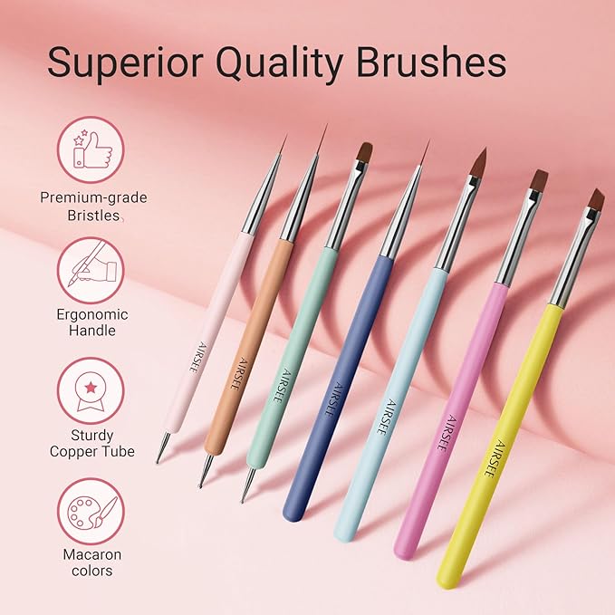 AIRSEE Nail Art Brush Set,