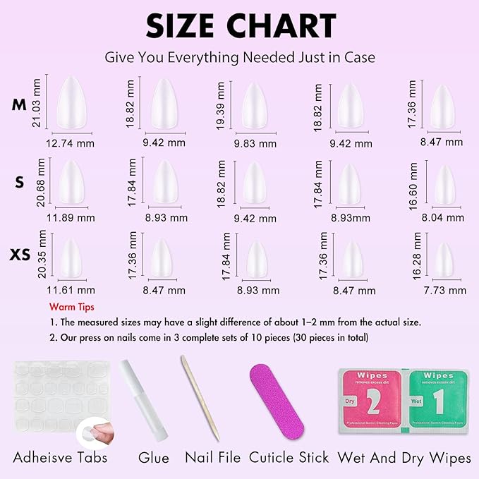 KQueenest Cat Eye Press On Nails Short, Acrylic Press On Nails Almond, Sparkle Milky White Fake Nails With Glue, Recycled Soft Gel Glue On Nails for Woman, Long-Lasting Glitter Effect, 30 Pcs