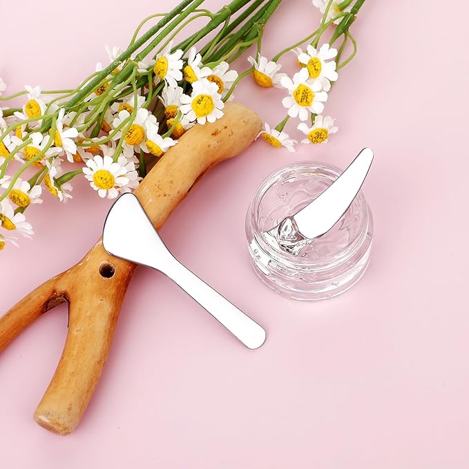 2Pcs Cosmetic Spatula Reusable Facial Massage Spatula Practical