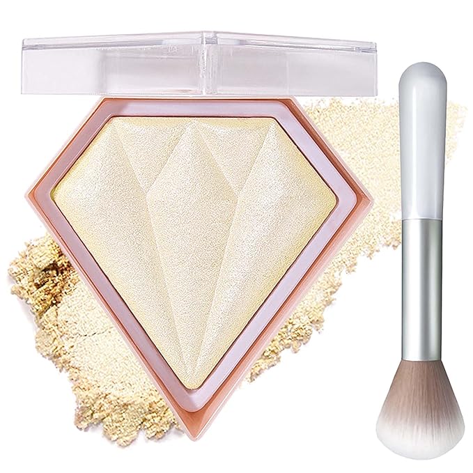 Face Glitter Blush Shimmer Waterproof Highlighter Blusher Powder,Facial