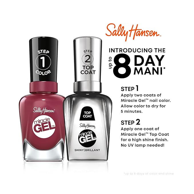 Sally Hansen Miracle Gel™, Tutu Ballet, Long Lasting, Gel-Like Formula, No UV Lamp Needed, Pink Nail Polish