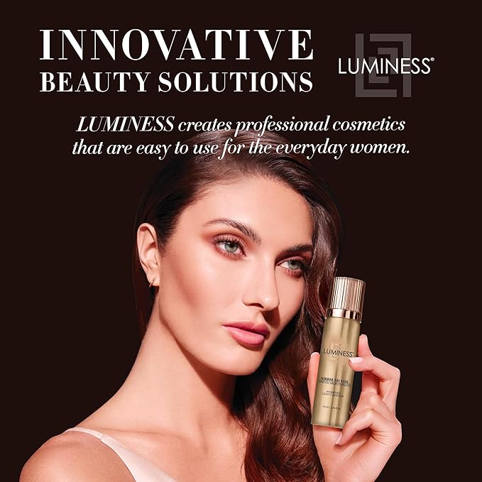 LUMINESS Airbrush Veil Tinted Moisturizer, Light Medium 030 - Lightweight, Hydrating, & Skin-Plumping Face Moisturizer Spray - Facial Skin Tint with Hyaluronic Acid, Ceramides, & Hydrolyzed Silk