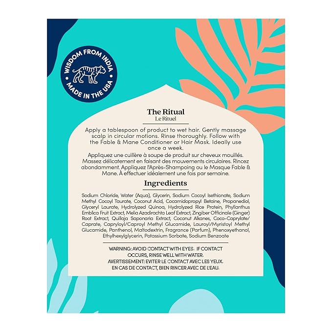 Fable & Mane Wild Ginger Purifying Scrub, For a Flaky, Itchy or Dry Scalp. Gentle Exfoliating Cleansing Detox Treatment