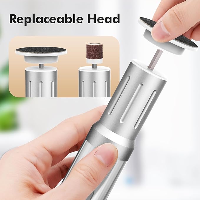 Electric Foot Callus Remover Cordless Electric Foot Filer Kit with 6Speeds Chagring Dock Callus Remover for Women Men Feet and Nail (White)