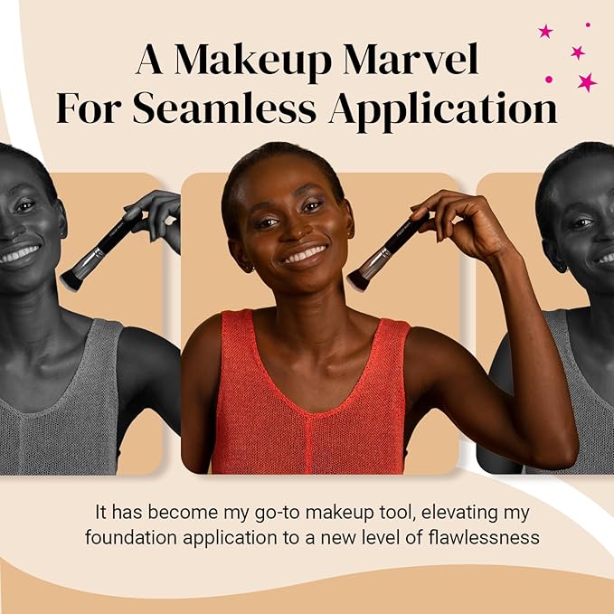 Flat Top Kabuki Foundation Brush By KESHIMA - Premium Makeup Brush for Liquid, Cream, and Powder - Buffing, Blending, and Face - 1.2" Top Diameter