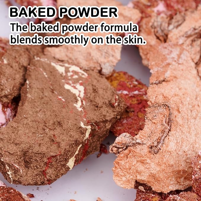 Best Baked Face Palette for Mature Skin – Includes Bronzer, Blush, Highlighter & Eyeshadows – Smooth Velvet Texture, Vegan & Cruelty-Free, Travel-Friendly Makeup Kit