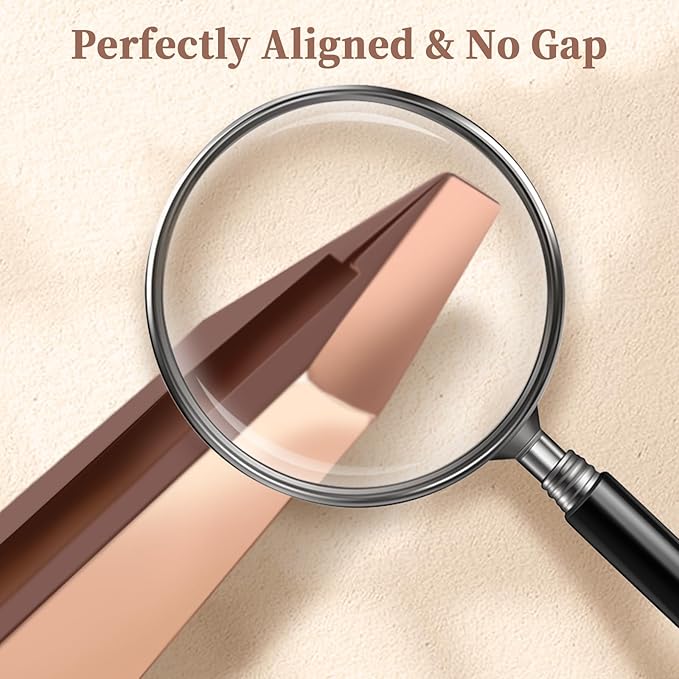 Precision Stainless Steel Tweezer for Eyebrows, Facial Hair and Fine Hairs Removal, Slant Tip Eyebrows Tweezers with Leather Case (Rose Gold)