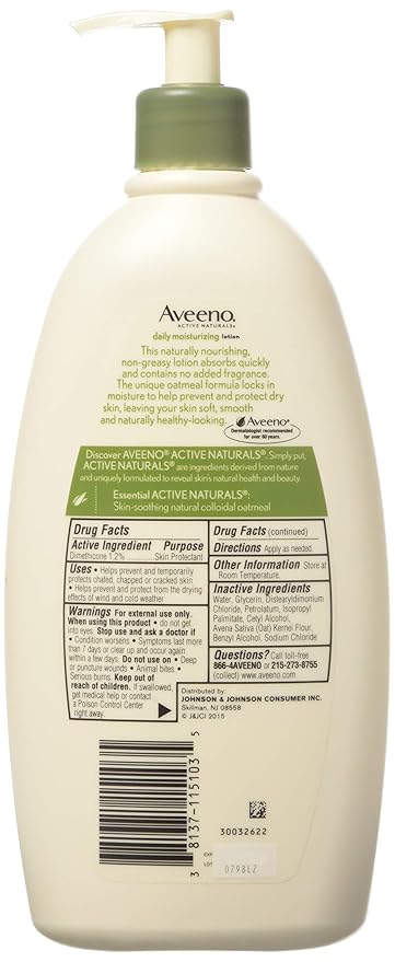 Aveeno Active Naturals Daily Moisturizing Lotion, 20 Ounce Pump