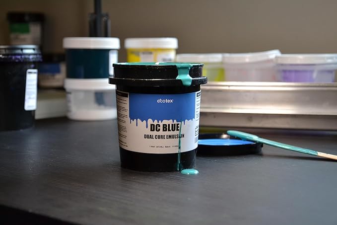 Ecotex® DC Blue Screen Printing Emulsion (Quart - 32 oz.) Diazo Required Photo Emulsion for Silk Screens and Fabric- For Screen Printing Plastisol Ink and Screen Printing Kit, Screen Printing Supplies