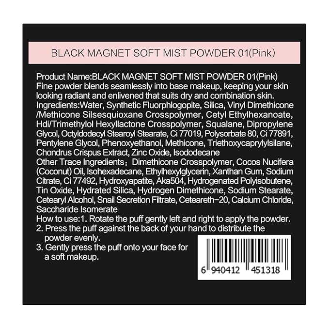 CARSLAN Waterproof Face Pressed Powder Compact, 24H Longlasting Oil Control Pressed Setting Powder Talc-Free Makeup, Shine Free, Poreless, Smooth, 04 Pink for dry&com skin (0.28Oz)