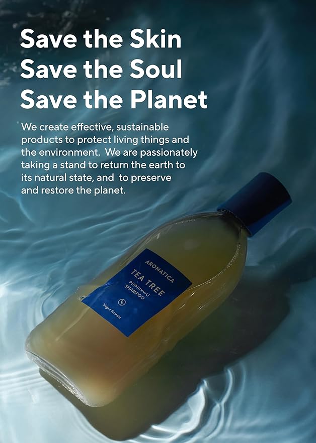 AROMATICA Tea Tree Purifying Shampoo 13.53fl.oz./400ml, Tea Tree Shampoo for Oily Hair and Scalp, Sulfate Free, Vegan