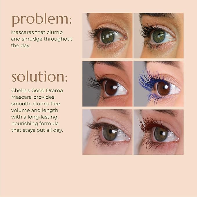 Chella Good Drama Vegan Mascara, 0.33 Fl. Oz (Blue)